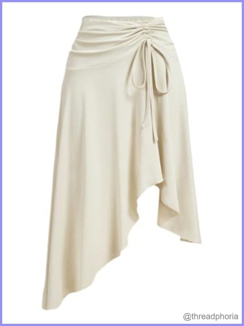 Women's Ruched Asymmetrical Midi Skirt Flowy Vacation Skirt